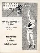 1938 UNC-St Josephs Game Program